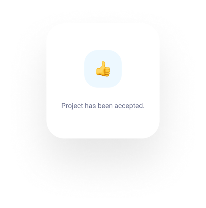 Project has been accepted card